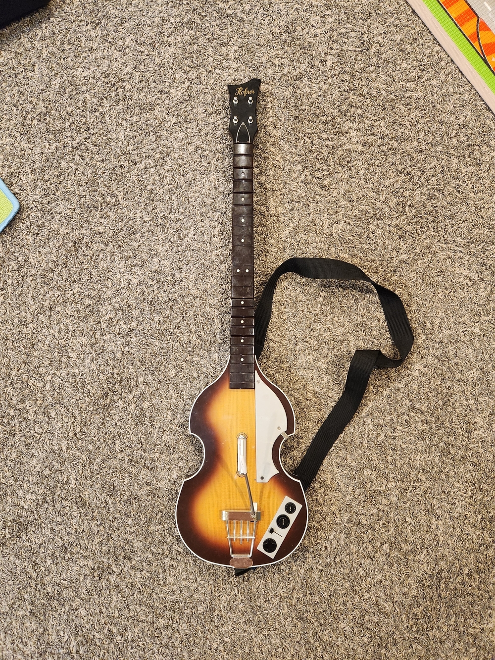 Beatles Rock Band Hofner Style Sunburst Violin-Body Wall Art - Brown/Golden